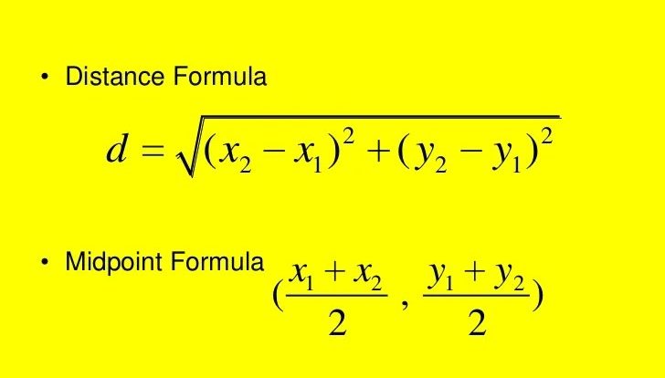 Distance and midpoint formulas answer key