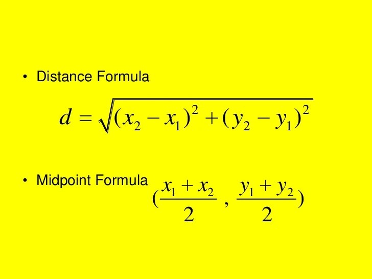 Distance and midpoint formulas answer key